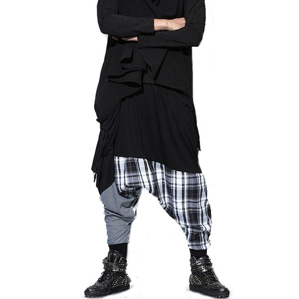 hip hop male plaid straight men's street big dance pants abz231, Black
hip hop male plaid straight men's street big dance pants abz231, Black