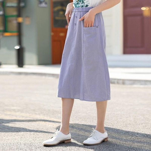 skirts inman minimal style skirt women causal summer soft cotton and linen stretchable waist front decorative button lady sun bottom, Black
skirts inman minimal style skirt women causal summer soft cotton and linen stretchable waist front decorative button lady sun bottom, Black