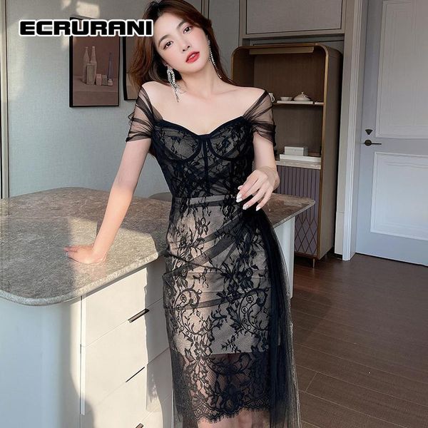 casual dresses ecrurani temperament dress for women slash neck off shouder mesh lace high waist tunic female summer 2021 tide clothing, Black;gray
casual dresses ecrurani temperament dress for women slash neck off shouder mesh lace high waist tunic female summer 2021 tide clothing, Black;gray