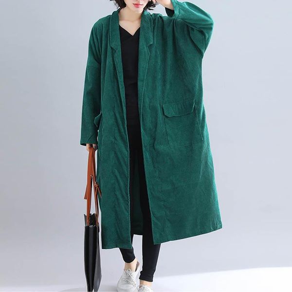 women's trench coats 2021 autumn winter corduroy jacket women plus size long coat vintage loose sleeve cardigan oversized outerwear 4xl, Tan;black
women's trench coats 2021 autumn winter corduroy jacket women plus size long coat vintage loose sleeve cardigan oversized outerwear 4xl, Tan;black
