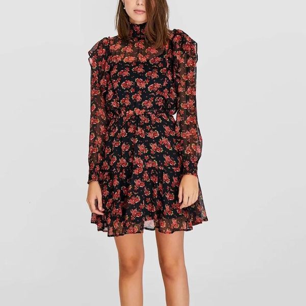 dresses za women chiffon floral print ruffle pleated chic ladies elegant vocation style woman clothes, Black;gray
dresses za women chiffon floral print ruffle pleated chic ladies elegant vocation style woman clothes, Black;gray