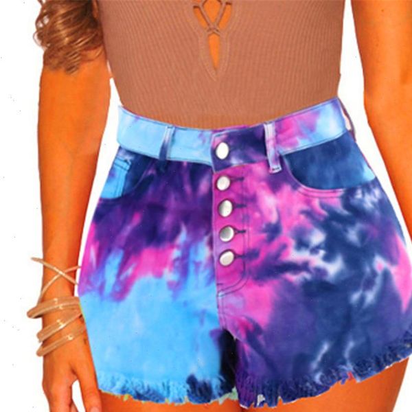 high waist tie dye women shorts denim cotton stretch button tassel buttocks nightclub orgy jeans, White;black
high waist tie dye women shorts denim cotton stretch button tassel buttocks nightclub orgy jeans, White;black
