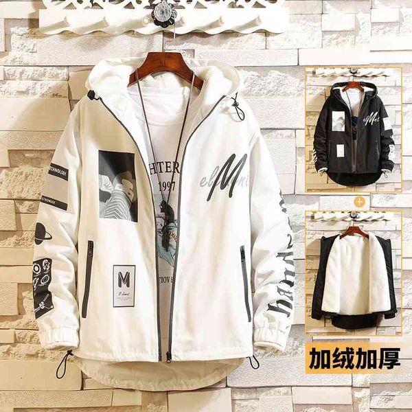 autumn / winter 2020 new men's long sleeved jacket casual loose thickened warm hooded printed coat, Black
autumn / winter 2020 new men's long sleeved jacket casual loose thickened warm hooded printed coat, Black