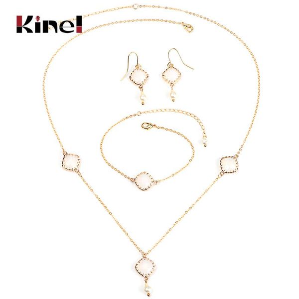 earrings & necklace kinel fashion white opal bridal wedding jewelry sets gold color women and bracelet 3 pcs/sets boho, Silver
earrings & necklace kinel fashion white opal bridal wedding jewelry sets gold color women and bracelet 3 pcs/sets boho, Silver
