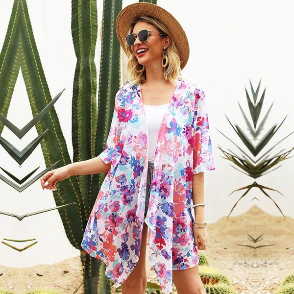 versear fashion women summer floral print cardigan short sleeve thin casual bohemian beach kimono beachwear breathable women's swimwear, White;black
versear fashion women summer floral print cardigan short sleeve thin casual bohemian beach kimono beachwear breathable women's swimwear, White;black