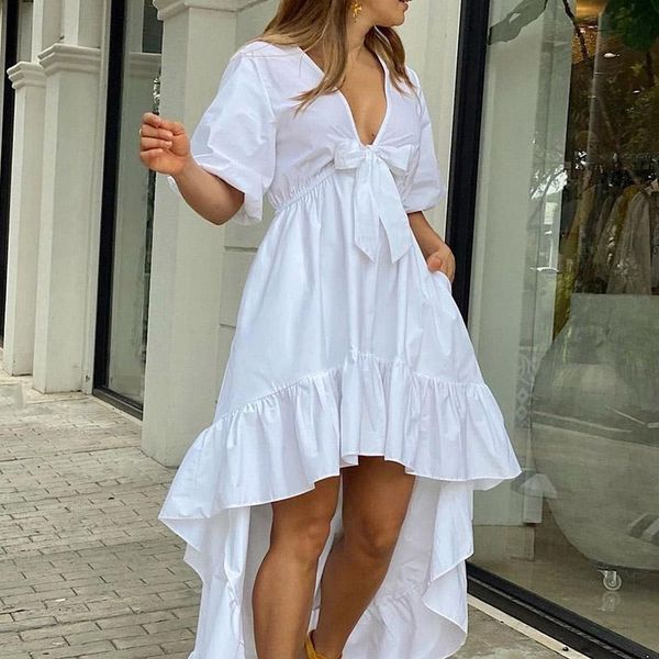 party dresses women casual solid long shirt dress summer- autumn deep v neck bow elegant lady half sleeve irregular ruffle, White;black
party dresses women casual solid long shirt dress summer- autumn deep v neck bow elegant lady half sleeve irregular ruffle, White;black