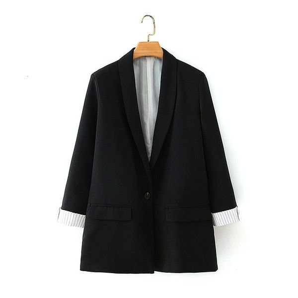 women's suits & blazers office lady fashion striped cuff patchwork long outwear women casual single button sleeve blazer chic yl3v, White;black
women's suits & blazers office lady fashion striped cuff patchwork long outwear women casual single button sleeve blazer chic yl3v, White;black