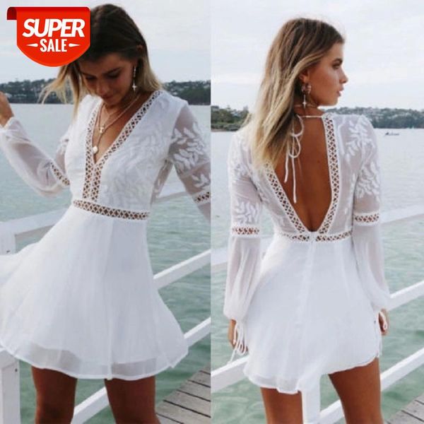 women's long lantern sleeve short mini dresses v-neck lace hollow out backless evening summer holiday clubwear dress #hu1u, White;black
women's long lantern sleeve short mini dresses v-neck lace hollow out backless evening summer holiday clubwear dress #hu1u, White;black