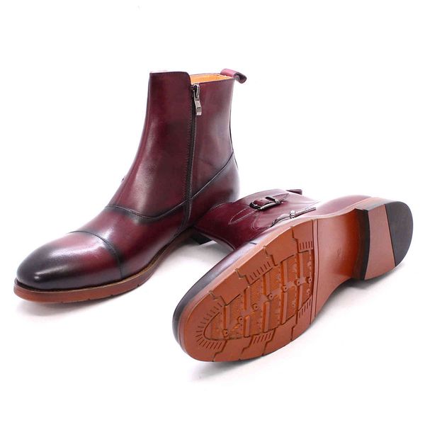 dress shoes luxury men's winter ankle boots genuine calf leather cap toe buckle zipper handmade stitching high motorcycle for men 6d5t, Black
dress shoes luxury men's winter ankle boots genuine calf leather cap toe buckle zipper handmade stitching high motorcycle for men 6d5t, Black