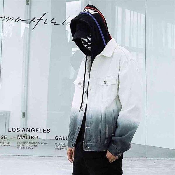 men personality blue red black white gradient cotton denim jacket streetwear slim man motorcycle casual jeans coat outerwear 210811, Black;brown
men personality blue red black white gradient cotton denim jacket streetwear slim man motorcycle casual jeans coat outerwear 210811, Black;brown