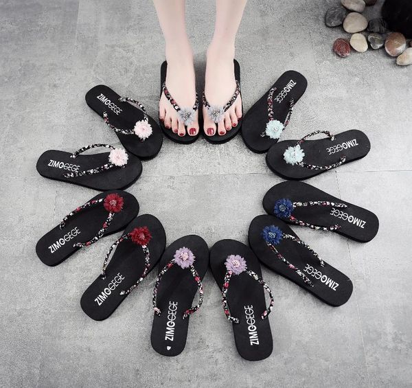 sandals 2021 summer ladies bohemian floral wedge flat heel flip flops beach and slippers flowers, Black
sandals 2021 summer ladies bohemian floral wedge flat heel flip flops beach and slippers flowers, Black