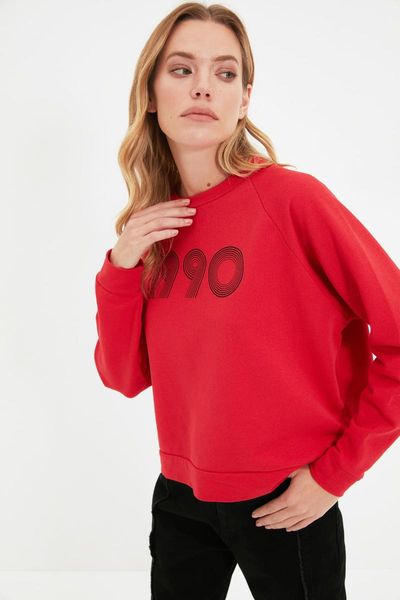 women's hoodies & sweatshirts trendyol raglan sleeve printed basic slim knitted sweatshirt twoaw22sw2090, Black
women's hoodies & sweatshirts trendyol raglan sleeve printed basic slim knitted sweatshirt twoaw22sw2090, Black