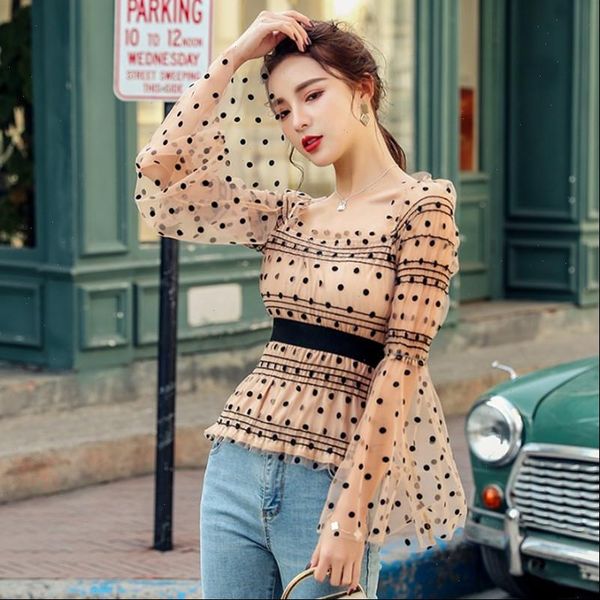 summer women blouses retro polka dot crop blouse slash neck puff long flare sleeve chic female stretch, White
summer women blouses retro polka dot crop blouse slash neck puff long flare sleeve chic female stretch, White