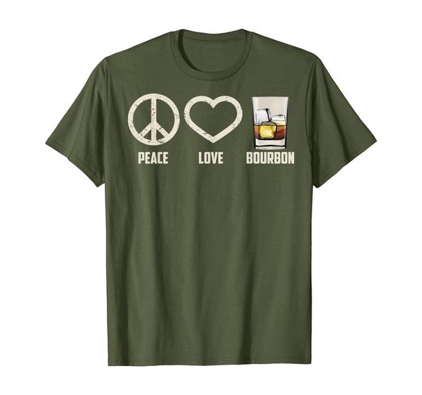 peace love bourbon shirt | cool whiskey drinkers gag gift, White;black