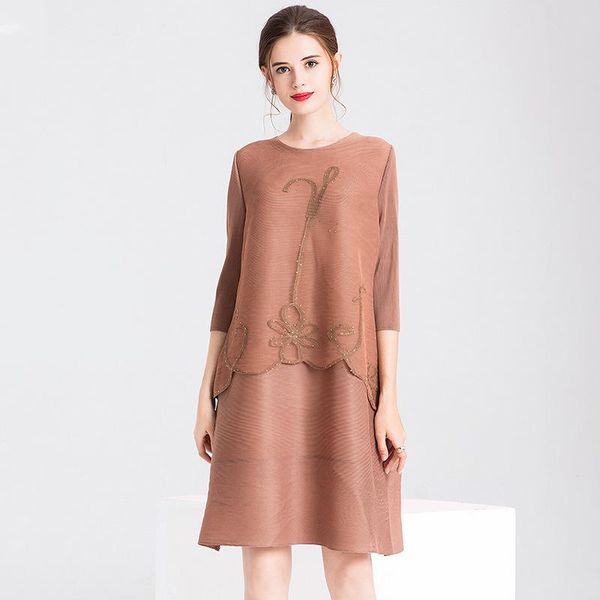 casual dresses drape wrinkle mesh dress style folds ladies' wear.miyake pleated, Black;gray
casual dresses drape wrinkle mesh dress style folds ladies' wear.miyake pleated, Black;gray