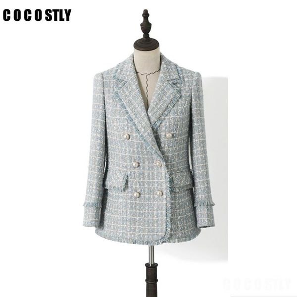 women's suits & blazers korean style ins blazer women vintage plaid tweed double breasted pearls tassel suit jacket female coat clothin, White;black
women's suits & blazers korean style ins blazer women vintage plaid tweed double breasted pearls tassel suit jacket female coat clothin, White;black