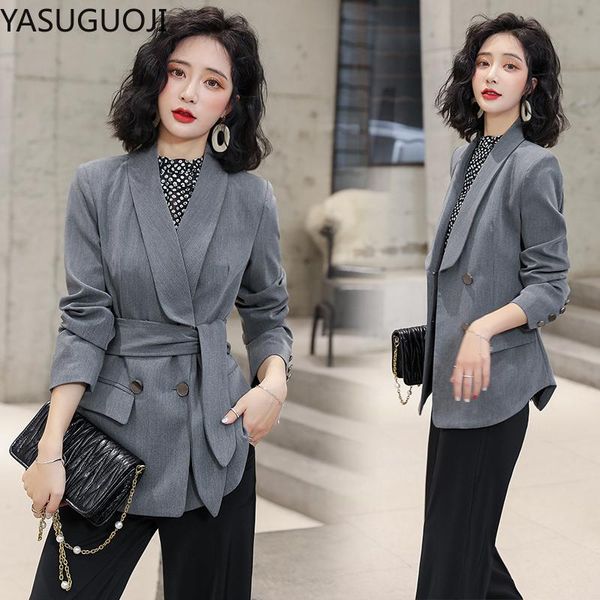 women's suits & blazers yasuguoji women slim fit solid elegant blazer belted office lady outerwear female casual double-breasted button, White;black
women's suits & blazers yasuguoji women slim fit solid elegant blazer belted office lady outerwear female casual double-breasted button, White;black