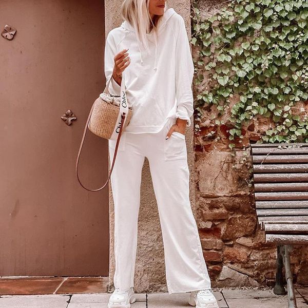 women's two piece pants 2021 tracksuit women set autumn ladies solid sweatsuit 2 outfits pullover hoodies long casual suit, White
women's two piece pants 2021 tracksuit women set autumn ladies solid sweatsuit 2 outfits pullover hoodies long casual suit, White