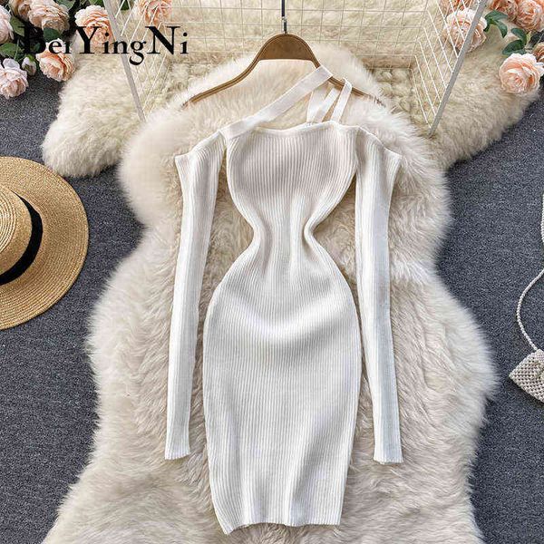 beiyingni woman club bodycon short dresses sweater off shoulder autumn winter knitted dress women solid color vintage robes y1204, Black;gray
beiyingni woman club bodycon short dresses sweater off shoulder autumn winter knitted dress women solid color vintage robes y1204, Black;gray