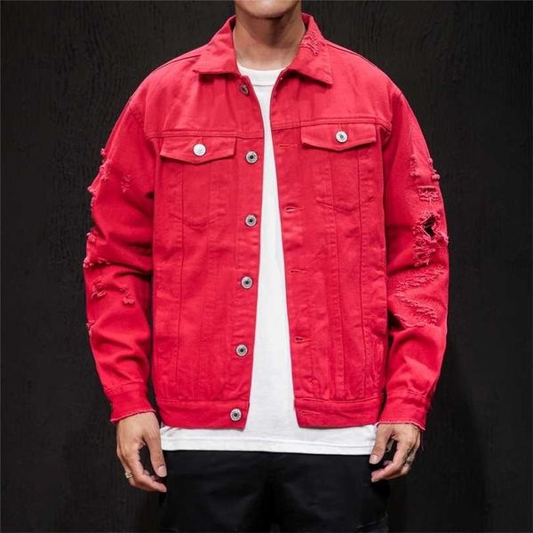 autumn hole denim jacket men ripped cowboy jeans bomber jackets coat male slim fit solid casual coats cotton red plus size 5xl 211126, Black;brown
autumn hole denim jacket men ripped cowboy jeans bomber jackets coat male slim fit solid casual coats cotton red plus size 5xl 211126, Black;brown