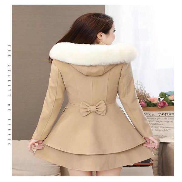 women's wool & blends woolen coat wholesale autumn and winter collar nizi korean slim hooded, Black
women's wool & blends woolen coat wholesale autumn and winter collar nizi korean slim hooded, Black