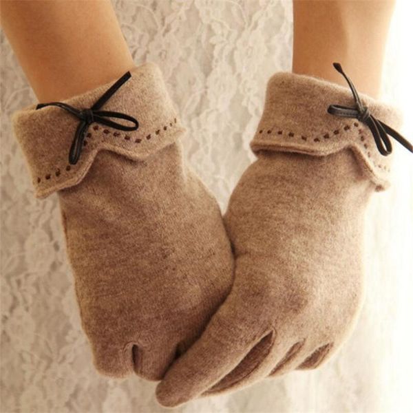 five fingers gloves ljcuiyao elegant womens glove screen winter warm bow soft wrist mittens cashmere full finger guantes mujer handschoenen, Blue;gray
five fingers gloves ljcuiyao elegant womens glove screen winter warm bow soft wrist mittens cashmere full finger guantes mujer handschoenen, Blue;gray