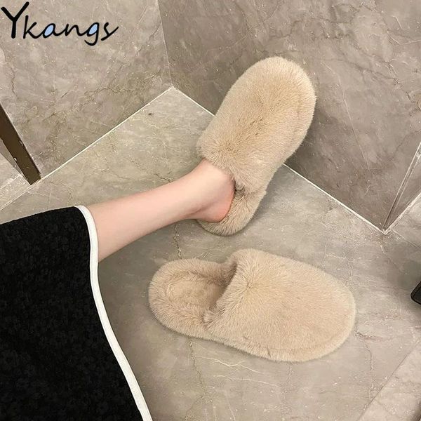 slippers winter warm women home pure color artificial plush fluffy simple flat fashion rubber-soled non-slip lazy shoes, Black
slippers winter warm women home pure color artificial plush fluffy simple flat fashion rubber-soled non-slip lazy shoes, Black