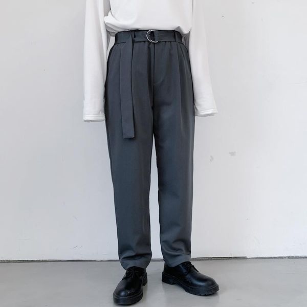 men elastic waist cloth belt business casual pant male streetwear vintage fashion loose suit style harem trouser japan flat men's pants, Black
men elastic waist cloth belt business casual pant male streetwear vintage fashion loose suit style harem trouser japan flat men's pants, Black