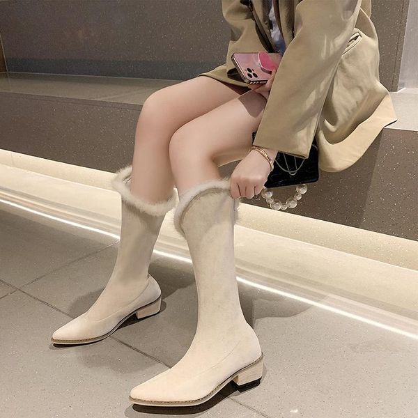 boots 2021 fashion high women's winter thick mid heel long pointed slip on shoes woman, Black
boots 2021 fashion high women's winter thick mid heel long pointed slip on shoes woman, Black