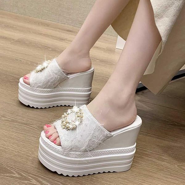 slippers summer super high heels women pearl decorate platform wedges sandals woman thick bottom peep toe slides 2021, Black
slippers summer super high heels women pearl decorate platform wedges sandals woman thick bottom peep toe slides 2021, Black