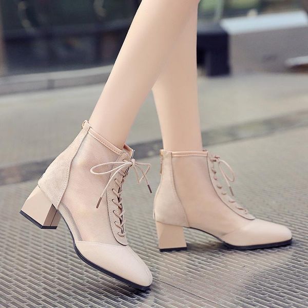 boots women lace up mesh shoes ankle booties summer back zipper botas mujer brand design botines female size 39, Black
boots women lace up mesh shoes ankle booties summer back zipper botas mujer brand design botines female size 39, Black
