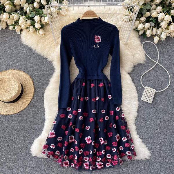 casual dresses a370 autumn 2021 fashion women round neck slimming long-sleeved knitted stitching mesh embroidered dress vestidos, Black;gray
casual dresses a370 autumn 2021 fashion women round neck slimming long-sleeved knitted stitching mesh embroidered dress vestidos, Black;gray