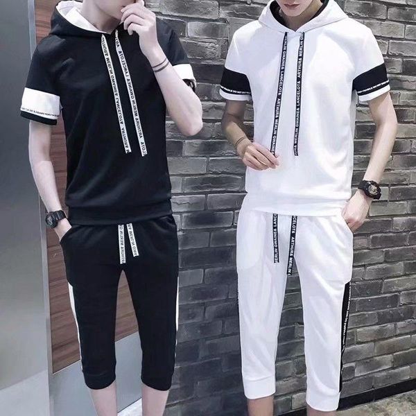 men's tracksuits 2021 () striped suit summer slim short sleeve t-shirt and shorts, Gray
men's tracksuits 2021 () striped suit summer slim short sleeve t-shirt and shorts, Gray
