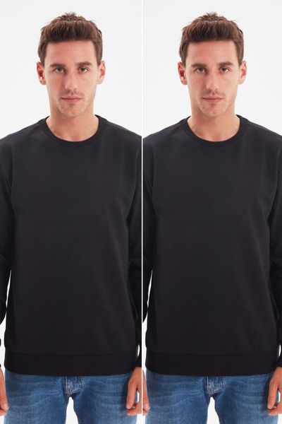 men's hoodies & sweatshirts trendyol male 2'li package regular fit basic bike collar sweatshirt tmnaw22sw1342, Black
men's hoodies & sweatshirts trendyol male 2'li package regular fit basic bike collar sweatshirt tmnaw22sw1342, Black