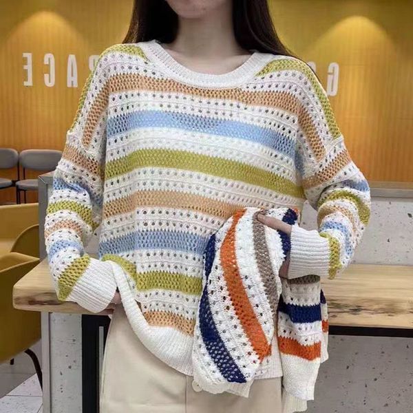 women's sweaters summer striped crochet loose pullovers casual long sleeve the neck will see female pull jumpers 28v8, White;black
women's sweaters summer striped crochet loose pullovers casual long sleeve the neck will see female pull jumpers 28v8, White;black