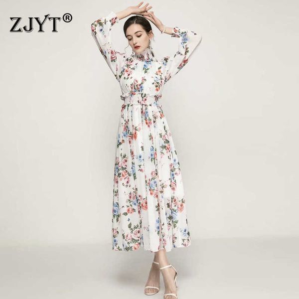 ruffled collar floral print chiffon long dress runway fashion spring robe elegant women maxi party bohemian beach vestidos 210601, Black;gray
ruffled collar floral print chiffon long dress runway fashion spring robe elegant women maxi party bohemian beach vestidos 210601, Black;gray