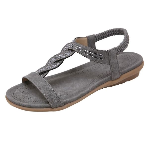 open-toe sandals bohemian rhinestone flat elastic band beach shoe woman summer leather vintage shoes, Black
open-toe sandals bohemian rhinestone flat elastic band beach shoe woman summer leather vintage shoes, Black