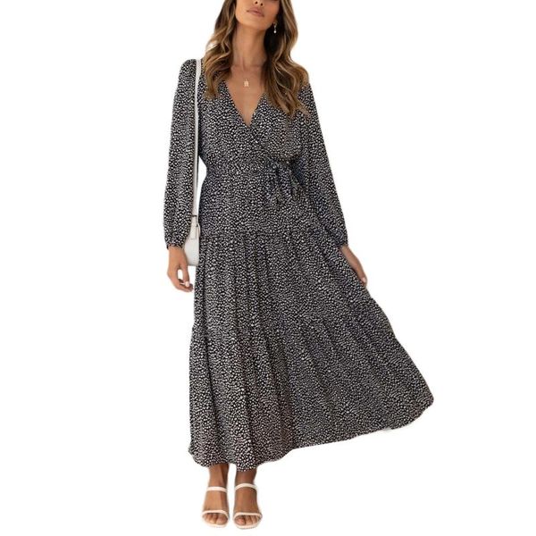 casual dresses women printed pattern dress black long puff sleeves deep v-neck, Black;gray
casual dresses women printed pattern dress black long puff sleeves deep v-neck, Black;gray