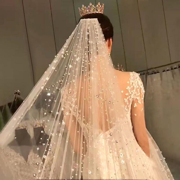 bridal veils luxury long rhinestone pearls beaded women wedding cathedral 3.5m korea bride headpieces with comb, Black
bridal veils luxury long rhinestone pearls beaded women wedding cathedral 3.5m korea bride headpieces with comb, Black