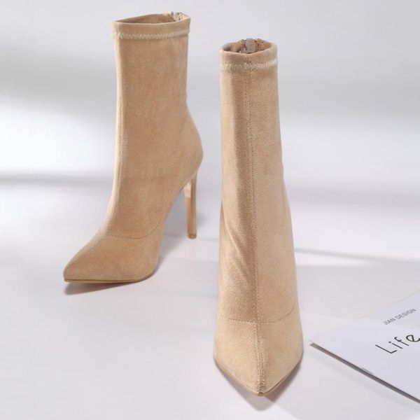 boots 2021 winter fashion women beige pointed toe elastic ankle heels shoes autumn female socks, Black
boots 2021 winter fashion women beige pointed toe elastic ankle heels shoes autumn female socks, Black