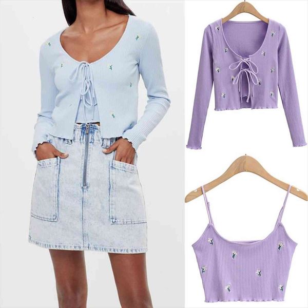 fall women embroidery flower sweaters cropped knit cardigan casual two pieces set fashion streetwear female green sweater, White;black
fall women embroidery flower sweaters cropped knit cardigan casual two pieces set fashion streetwear female green sweater, White;black