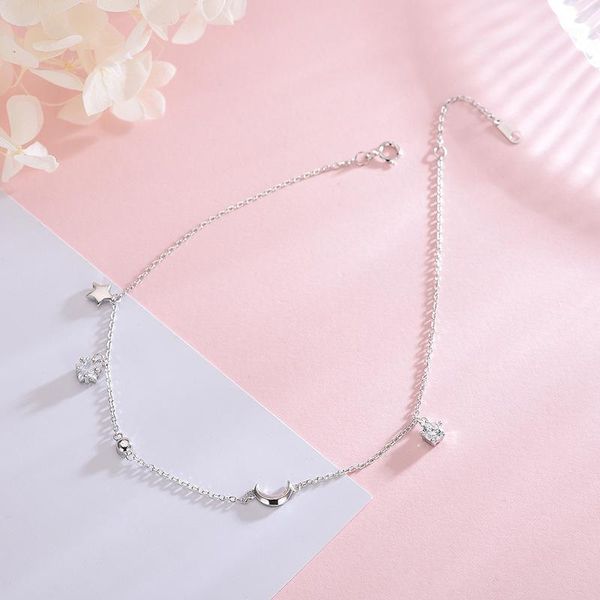 miqiao 925 sterling silver anklet moon for women ornament ladies jewelry feet chain summer accessories leg bracelet birthday1, Red;blue
miqiao 925 sterling silver anklet moon for women ornament ladies jewelry feet chain summer accessories leg bracelet birthday1, Red;blue