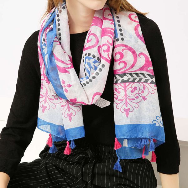 wrap literature and art style cotton hemp balinese yarn spring autumn scarf women's fresh national summer travel sunscreen, Blue;gray
wrap literature and art style cotton hemp balinese yarn spring autumn scarf women's fresh national summer travel sunscreen, Blue;gray