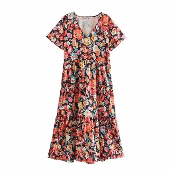 women vintage v neck short sleeve floral print straight dress chic female pleats vestidos casual party dresses ds3704 210420, Black;gray
women vintage v neck short sleeve floral print straight dress chic female pleats vestidos casual party dresses ds3704 210420, Black;gray