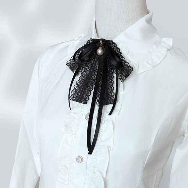 neck ties women girls black lace ribbon bow tie faux pearl pendant brooch pin necklace uniform shirt blouse pre-tied jabot collar, Blue;purple
neck ties women girls black lace ribbon bow tie faux pearl pendant brooch pin necklace uniform shirt blouse pre-tied jabot collar, Blue;purple