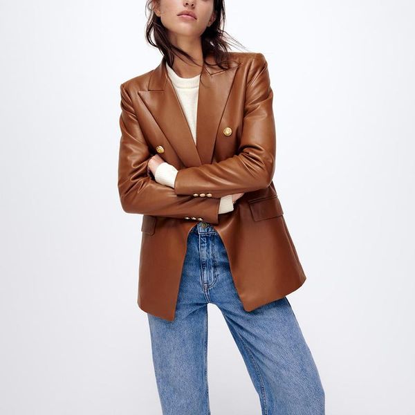 women's suits & blazers conkor fashion casual notched women elegant solid double breasted jackets high imitation leather ladies, White;black
women's suits & blazers conkor fashion casual notched women elegant solid double breasted jackets high imitation leather ladies, White;black