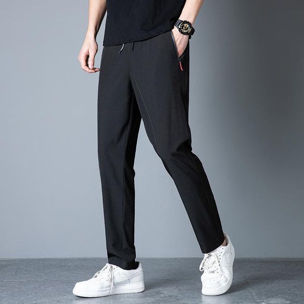 men's pants men loose casual male high waist elastic solid color streetwear long trousers wdc7814, Black
men's pants men loose casual male high waist elastic solid color streetwear long trousers wdc7814, Black
