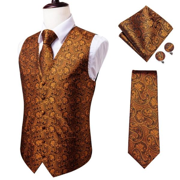 men's vests hi-tie vest set for suit vintage luxury golden paisley and tie cufflinks 100% silk formal wedding party, Black;white
men's vests hi-tie vest set for suit vintage luxury golden paisley and tie cufflinks 100% silk formal wedding party, Black;white