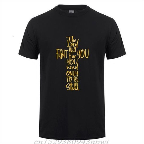 the lord will fight you men t shirt need to be still male short sleeve funny christian jesus shirts, White;black
the lord will fight you men t shirt need to be still male short sleeve funny christian jesus shirts, White;black