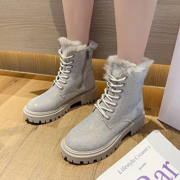 boots rimocy luxury crystal lace up ankle women winter warm thick plus velvet chunky snow waterproof platform shoes woman, Black
boots rimocy luxury crystal lace up ankle women winter warm thick plus velvet chunky snow waterproof platform shoes woman, Black